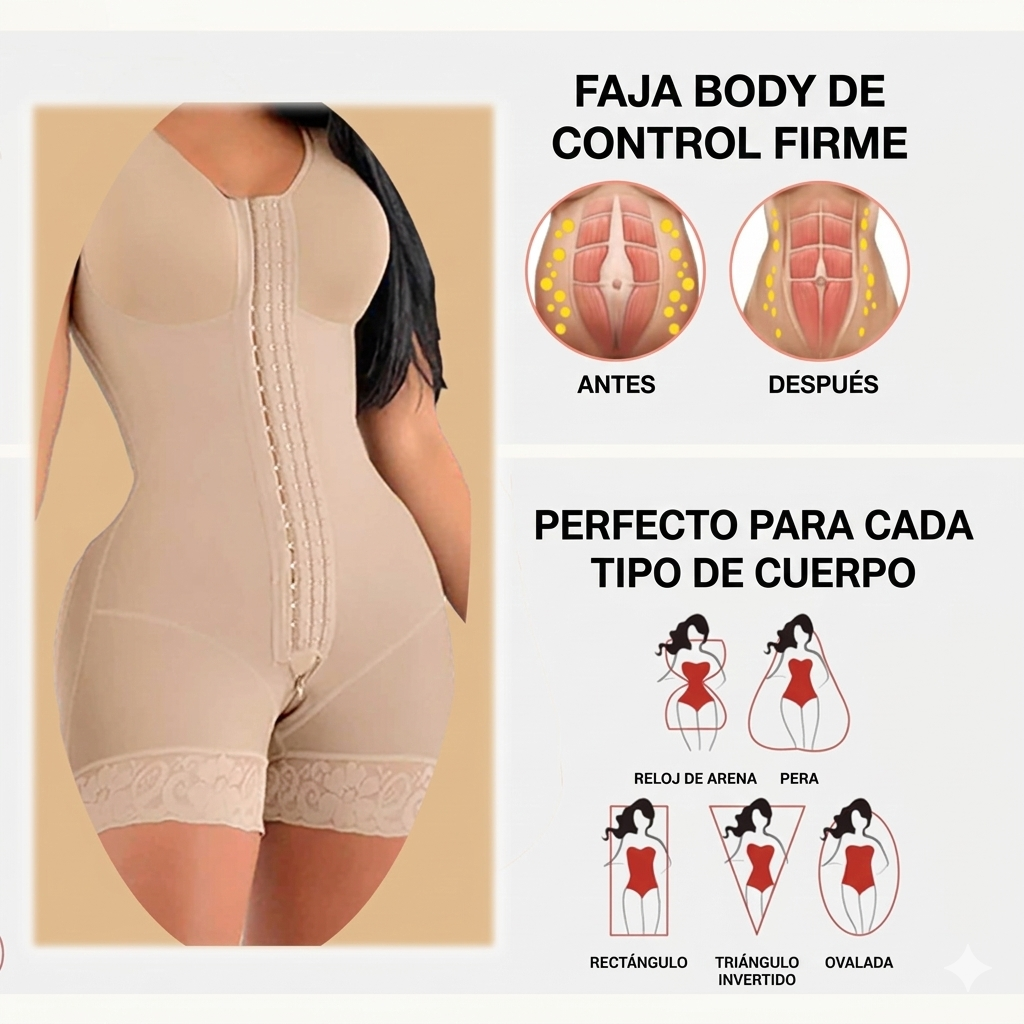 Faja Moldeadora 3 en 1 | Anti-Rollo | Control Abdomen | Levanta Glúteos